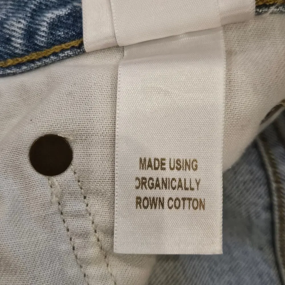 Agolde Jeans Women Size 25 Riley High Rise Crop Distressed Button Fly Light Wash